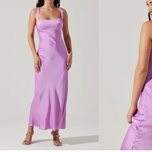 Lavender satin dress